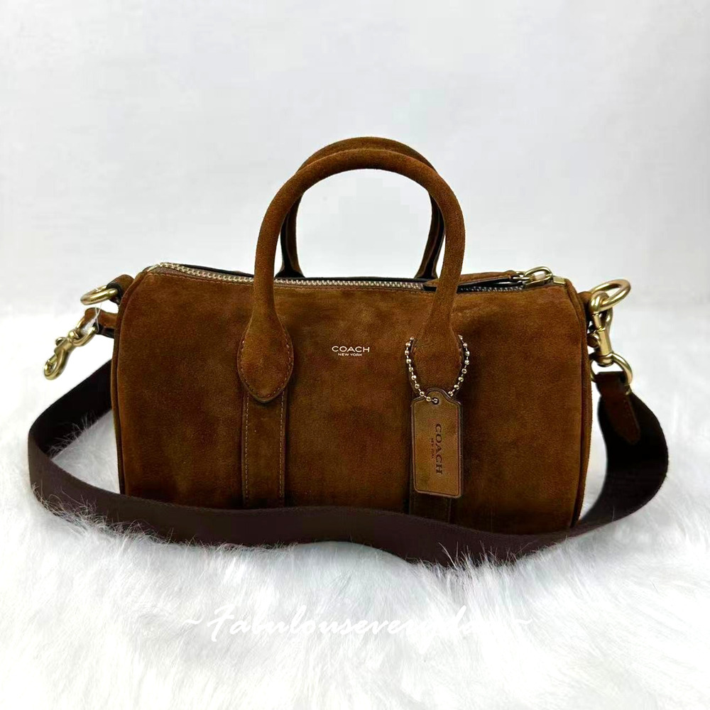 Coach Compass Bag 25 Crossbody/Shoulder In Suede/Gold/Warm Brown CCX40 NWT